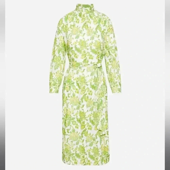 ALIX OF BOHEMIA Sawyer Chartreuse Drop Shoulder Button Shirt Dress, M, NWT $590 - Picture 4 of 13